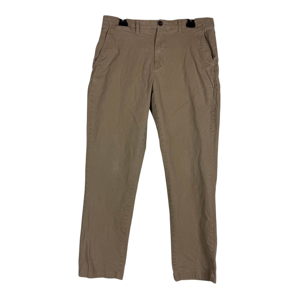 Amazon Essentials Pants Mens 35x32 Beige Chino Regular Fit Straight Leg Casual